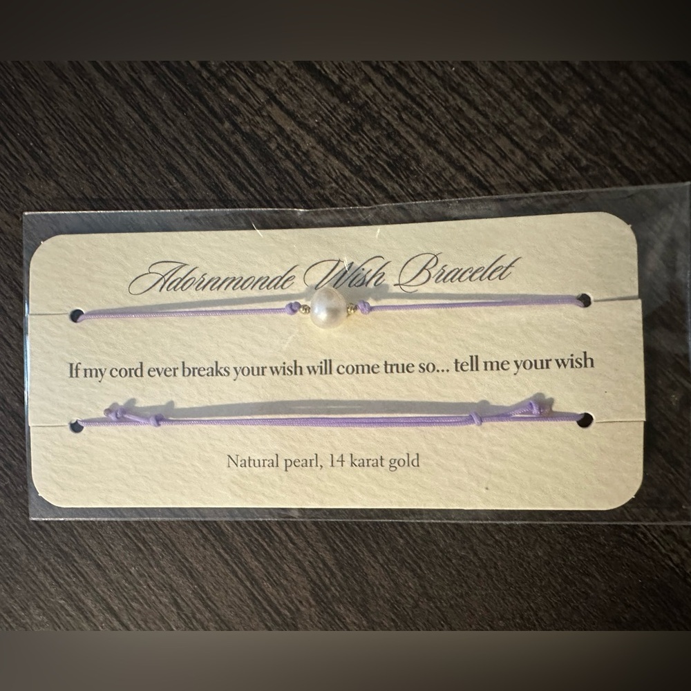 SALE!! NWT Adornmonde Wish bracelet purple 14 karat gold, treshwater pearl
